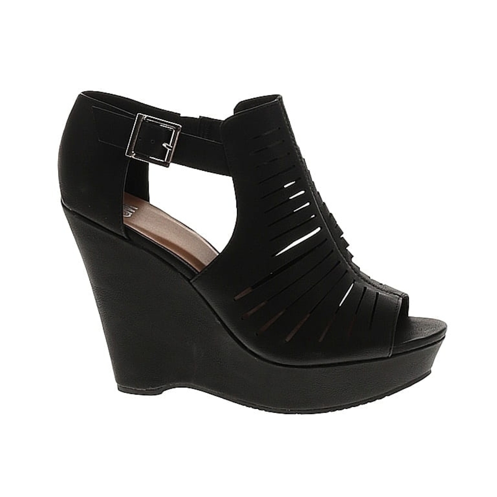 Women's Black Wedge Sandals